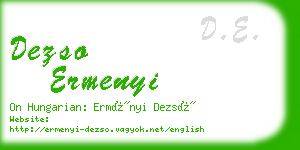 dezso ermenyi business card